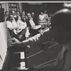 George Gobel, Barbara Nichols and Sam Levene [center] in rehearsal for the stage production Let It Ride!