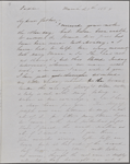 [Peabody, Nathaniel], father, ALS to. Mar. 20, 1853.