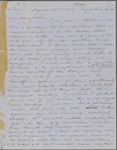 [Peabody, Nathaniel,] father, ALS to. Aug. 26, 1853.
