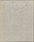 Peabody, Nathaniel, father, ALS to. Mar. 30, 1854. 
