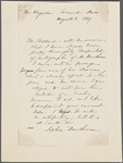 Stoddard, [Charles W.,] ALS to. Aug. 4, 1867.
