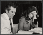 James Broderick and Sandy Dennis in rehearsal for the stage production Let me Hear You Smile