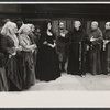 Barbara Colby, James Coco, Albert Dekker, Michael Lombard [right] and unidentified others in the stage production The Devils