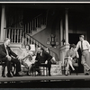 Dennis O'Keefe [far left], Martha Scott [left], Will Hutchins [far right] and unidentified others in the stage production Never Too Late