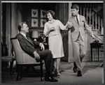 Dennis O'Keefe, Martha Scott and Will Hutchins in the stage production Never Too Late