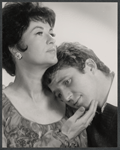 Beatrice Arthur and Bill Callaway in publicity pose for the pre-Broadway tryout of the production A Mother's Kisses