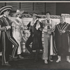 Alfred Drake [left] and unidentified others in the 1957 Stratford Festival stage production of Much Ado About Nothing