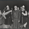 Patrick Hines, Joseph Wiseman [center] and unidentified others in the 1966 American Shakespeare Festival production of Murder in the Cathedral