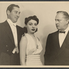 Philip Reed, Elaine Barrie and John Barrymore in publicity photo for the stage production My Dear Children