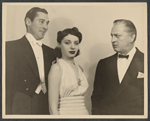 Philip Reed, Elaine Barrie and John Barrymore in publicity photo for the stage production My Dear Children