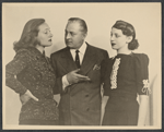 Tala Birell, John Barrymore and Elaine Barrie in a publicity pose for the stage production My Dear Children