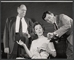 Paul Ford, Maureen O'Sullivan and Orson Bean in rehearsal for the stage production Never Too Late