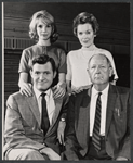 Fran Sharon, Orson Bean, Maureen O'Sullivan and Paul Ford in rehearsal for the stage production Never Too Late