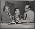 Melvin Frank, Michael Kidd and Norman Panama in rehearsal for the stage production Lil' Abner