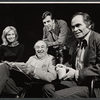 Eve Marie Saint, playwright V. J. Longhi, Fred Gwynne and Gene Frankel in rehearsal for the stage production The Lincoln Mask