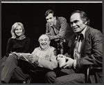Eve Marie Saint, playwright V. J. Longhi, Fred Gwynne and Gene Frankel in rehearsal for the stage production The Lincoln Mask