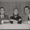 Eva Gabor, Reginald Gardiner and unidentified [left] in rehearsal for the stage production Little Glass Clock