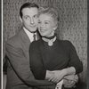 Eva Gabor and unidentified in rehearsal for the stage production Little Glass Clock