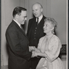 Alan Schneider, Eva Gabor and unidentified in rehearsal for the stage production Little Glass Clock
