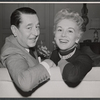 Reginald Gardiner and Eva Gabor in rehearsal for the stage production Little Glass Clock