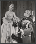 Eva Gabor and unidentified in the stage production Little Glass Clock