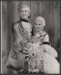 Eva Gabor and unidentified in the stage production Little Glass Clock