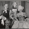 Reginald Gardiner, Eva Gabor and unidentified in the stage production Little Glass Clock