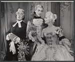 Reginald Gardiner, Eva Gabor and unidentified in the stage production Little Glass Clock