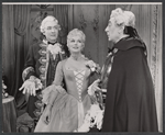 Bramwell Fletcher, Eva Gabor and Reginald Gardiner in the stage production Little Glass Clock