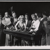 Virginia Martin, Sid Caesar [center at table] and unidentified others in the 1962 stage production Little Me