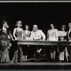 Virginia Martin [at table], Sid Caesar [center] and unidentified others in the touring cast of the stage production Little Me