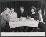 Heywood Hale Broun, Barbara Cook, Elliott Gould, Ruth White and David Steinberg in the 1967 Broadway production of Little Murders