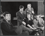 Elliott Gould, David Steinberg, Phil Leeds, Ruth White and Heywood Hale Broun in the 1967 Broadway production of Little Murders