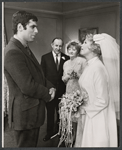 Elliott Gould, Heywood Hale Broun, Ruth White and Barbara Cook in the 1967 Broadway production of Little Murders
