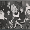 Cyril Ritchard, Noel Coward, Polly Rowles, George Baker, Jack Gilford, Roddy McDowall and Kurt Kasznar in publicity photo for the stage production Look After Lulu