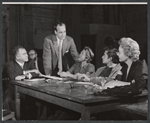 George Roy Hill, Bibi Osterwald, Anthony Perkins and Jo Van Fleet in rehearsal for the stage production Look Homeward, Angel
