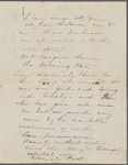 [Peabody], Elizabeth [Palmer, sister], ALS to. [1859?].