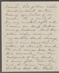 [Peabody, Elizabeth Palmer, sister], ALS (fragment) to. [Apr./May, 1860].