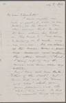 Peabody, Elizabeth [Palmer, sister], ALS to. [1861?].