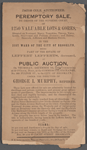 Peremptory Sale, by order of the Supreme Court, of 1250 Lots & Gores, situated on Nostrand, Marcy, Tompkins, Throop, Yates, Lewis, Stuyvesant, and Putnam Avenues; and Halsey, Hancock, Jefferson and Madison Streets, in the 21st ward of the City of Brooklyn bring Part of the Estate of Leffert Lefferts, deceased, to be sold at Public Auction
