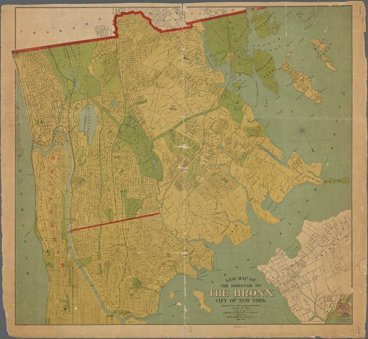 New map of the borough of the Bronx, City of New York - NYPL Digital ...