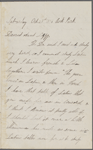 Hawthorne, Una, ALS to Elizabeth [Palmer Peabody], aunt. Oct. 29, 1853.