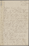 Hawthorne, Una, ALS to Elizabeth [Palmer Peabody], aunt. Dec. 18, 1856. 