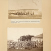 Group of exile women and children at forwarding prison, Tiumen-1885.;  A group of Siberian convicts on their way to the mines-1885. (common criminals).