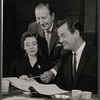 Sandra Church, Frederick Brisson and Gig Young in rehearsal for the stage production Under the Yum-Yum Tree