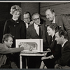 Dean Jones, Nan Martin, Lawrence Roman, Joseph Anthony, Frederick Brisson, Sandra Church and Gig Young in rehearsal for the stage production Under the Yum-Yum Tree