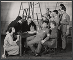 Hale Gabrielson, Whitfield Connor, Kurt Kasznar and unidentified others in the 1955 stage production of Six Characters in Search of an Author