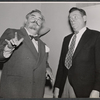 John Scott Smart and Tom Ewell in rehearsal for the stage production Waiting for Godot [Coconut Grove Playhouse, Miami, FL, 1956]