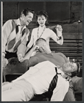 Bob Cummings, Lois Nettleton, Art Lund and Gary Pillar in rehearsal for the stage production The Wayward Stork
