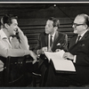 Bob Cummings and unidentified others in rehearsal for the stage production The Wayward Stork